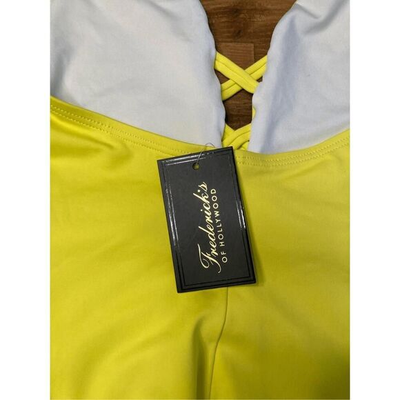 Frederick's of Hollywood SMALL NWT Sunset Strap Blazing Yellow Halter Swimsuit - Picture 5 of 9